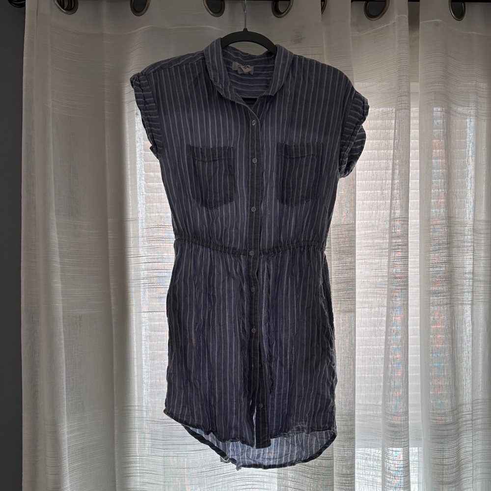 Striped Button-Up Dress